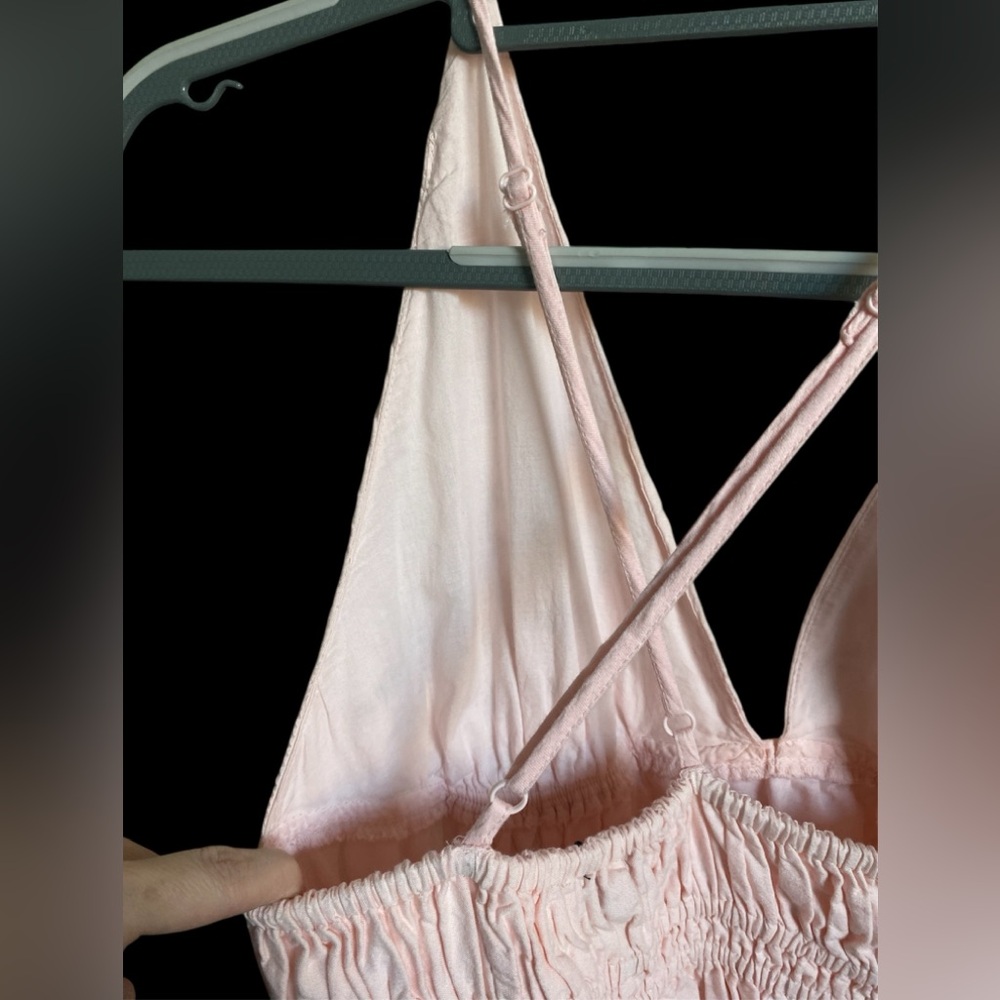 Future Collective Women's Eyelet Maxi A-Line Dress Pastel Pink Size XS - Picture 7 of 13